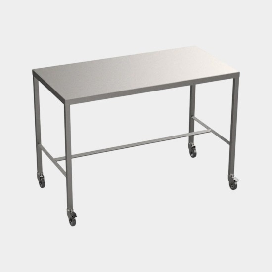 Mobile Stainless steel table with diamond centre tie bar