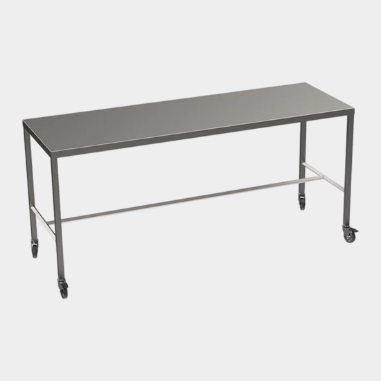 Mobile Stainless steel table with diamond centre tie bar