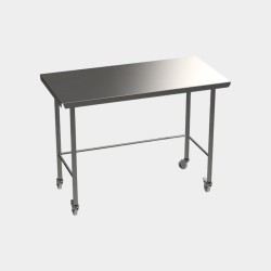 HYGIENOX Mobile Electropolished Table with Rear Rail