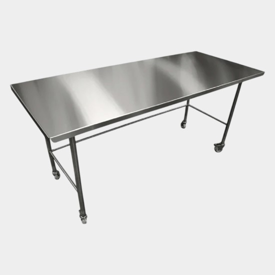 HYGIENOX Mobile Electropolished Table with Rear Rail