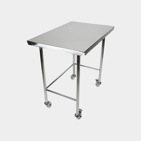 HYGIENOX Mobile Electropolished Table with Rear Rail