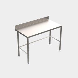 Stainless steel table with diamond rear tie bar