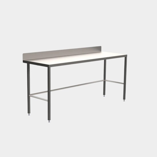 Stainless steel table with diamond rear tie bar