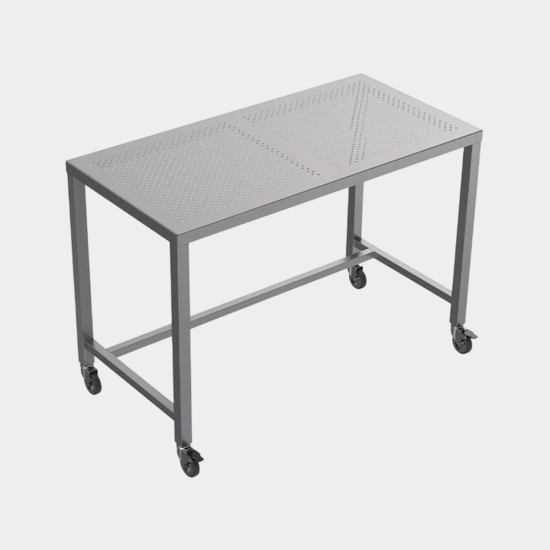 Mobile Table with perforated top, w/ rear tie, 120x60cm Mobile Table with perforated top, w/ rear tie, 120x60cm
