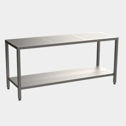 Static Stainless Steel Table with Perforated Top & Undershelf
