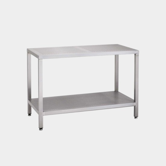 Static Stainless Steel Table with Perforated Top & Undershelf Static Stainless Steel Table with Perforated Top & Undershelf
