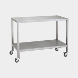 Mobile Stainless Steel Table with Perforated Top and Undershelf