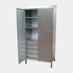 Stainless steel 4 internal drawer storage cupboard Stainless steel 4 internal drawer storage cupboard