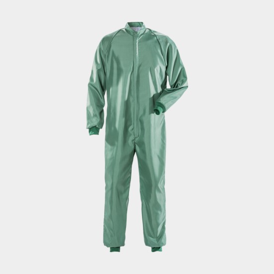 Green Cleanroom Coverall, ISO Class 3