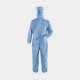 Blue Cleanroom Coverall with Hood, ISO Class 3