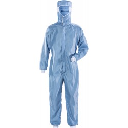 104966-500 Cleanroom Coverall with hood, ISO Class3, Blue, XS