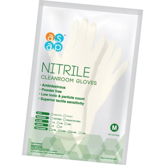 ASAP Nitrile Glove ISO Class 5+ Cleanroom (Pack/100)
