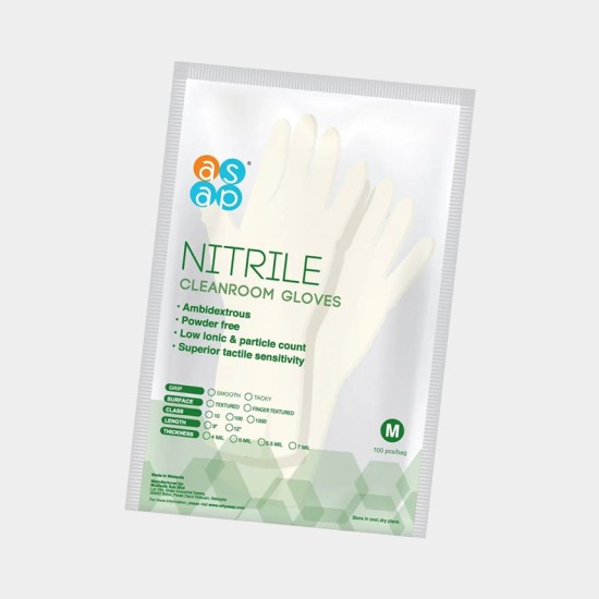 ASAP Nitrile Glove ISO Class 5+ Cleanroom (Pack/100)