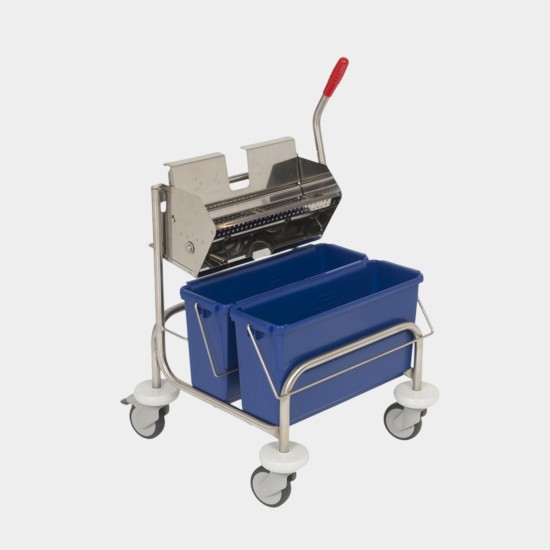 Hytech Cleanroom Trolley | Stainless Steel | Autoclavable | 2x15L with wringer