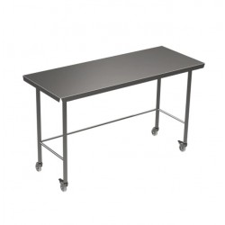 HYGIENOX Mobile Electropolished Table, Rear Rail 900x600mm