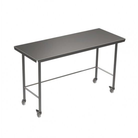 HYGIENOX Mobile Electropolished Table with Rear Rail