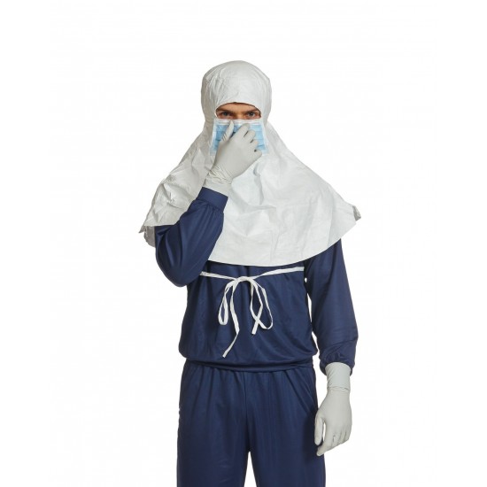 Tyvek® IsoClean® Sterile Hood with Integrated Mask | ISO Class 5+ | Box of 100