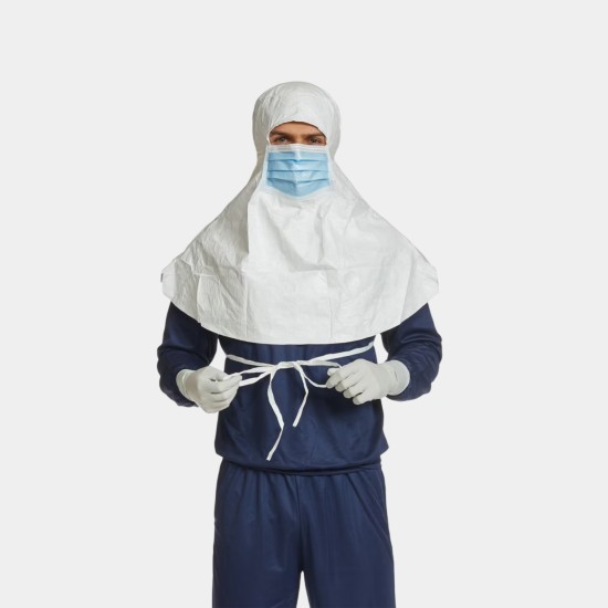 Tyvek® IsoClean® Sterile Hood with Integrated Mask | ISO Class 5+ | Box of 100