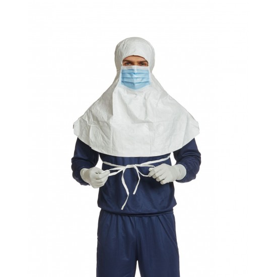 Tyvek® IsoClean® Sterile Hood with Integrated Mask | ISO Class 5+ | Box of 100 Tyvek® IsoClean® Sterile Hood with Integrated Mask | ISO Class 5+ | Box of 100
