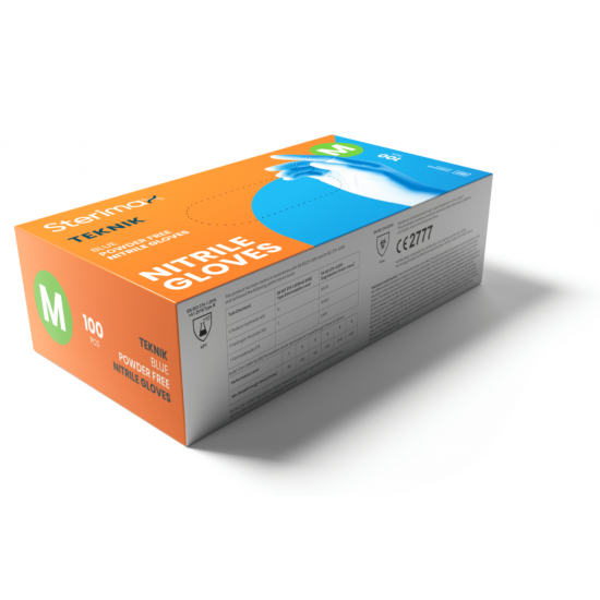 Teknik Nitrile Examination Disposable Gloves | Powder-Free | Blue (Box/100) Teknik Nitrile Examination Disposable Gloves | Powder-Free | Blue (Box/100)