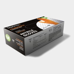 Powerhold Nitrile Gloves | Diamond Grip | Powder-Free | Orange (Box/100)