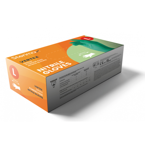 Vertex Nitrile Gloves | Short Cuff | Powder-Free | Green (Box/100) Vertex Nitrile Gloves | Short Cuff | Powder-Free | Green (Box/100)
