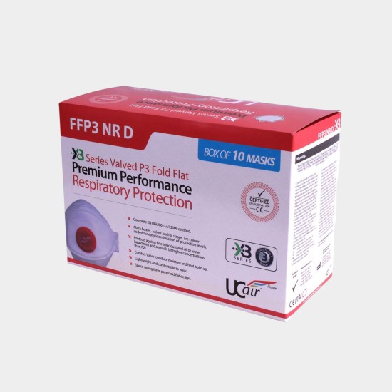 UCi Disposable Respirator | FFP3 | Tri-Fold | Valved | Box / 10