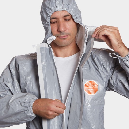 DuPont Tychem® 6000 F Grey. Hooded coverall