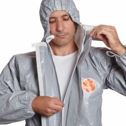 DuPont Tychem® 6000 F Grey. Hooded coverall, Size SM